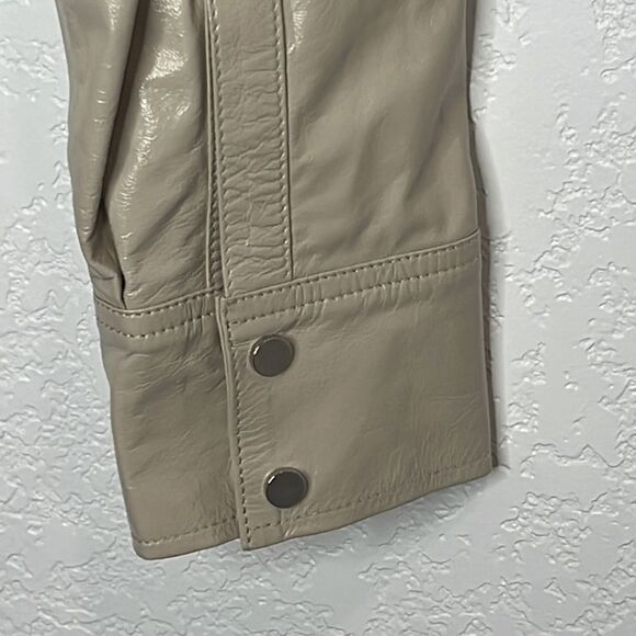 NWT IRO Devta Patent Leather Jacket Sand Size 40/ US 8 - Picture 7 of 15